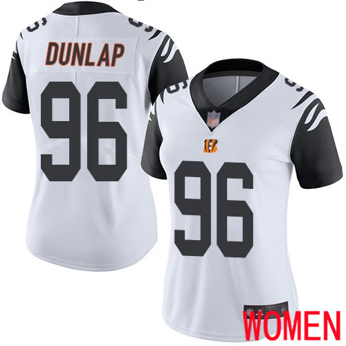 Cincinnati Bengals Limited White Women Carlos Dunlap Jersey NFL Footballl #96 Rush Vapor Untouchable->women nfl jersey->Women Jersey
